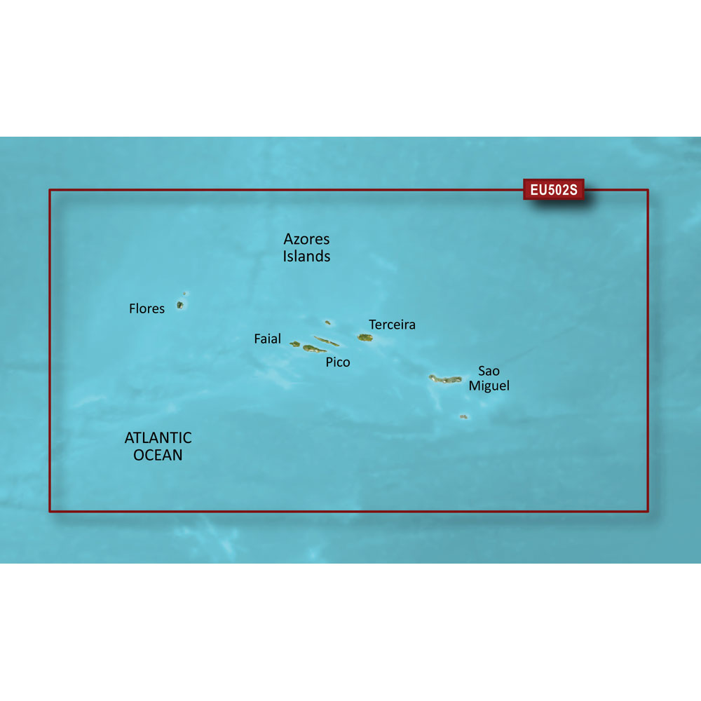 GARMIN VEU502S AZORES ISLANDS BLUECHART G3 VISION