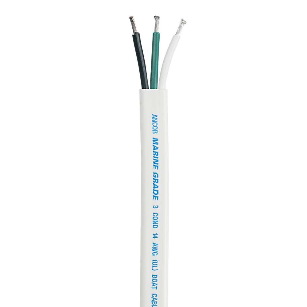 ANCOR WHITE TRIPLEX CABLE 100' 14/3 (WHITE, BLACK, GREEN)