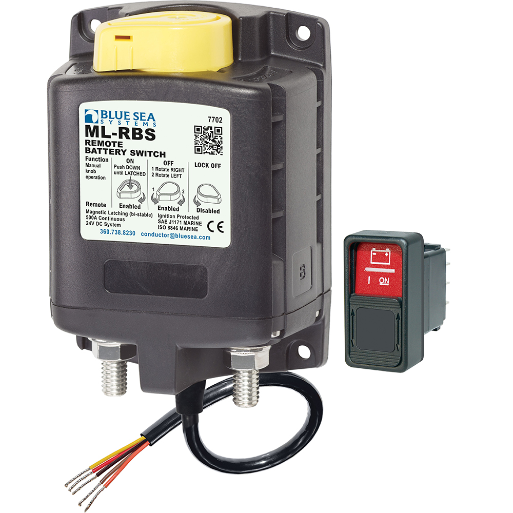 BLUE SEA 7702 ML SOLENOID 24V 500A WITH MANUAL CONTROL
