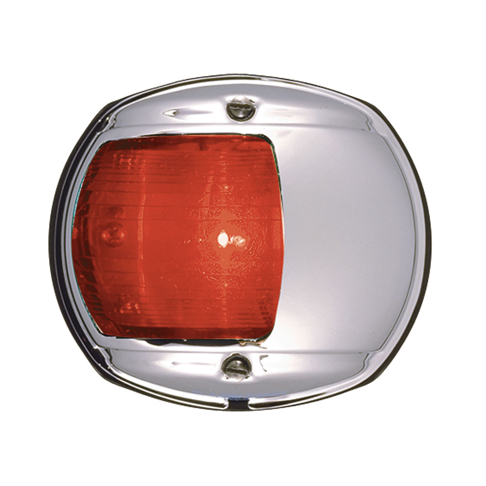 PERKO LED SIDE LIGHT 12V RED W/ CHROME PLATED BRASS