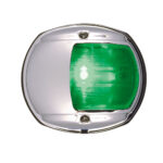 PERKO LED SIDE LIGHT 12V GREEN W/ CHROME PLATED BRASS
