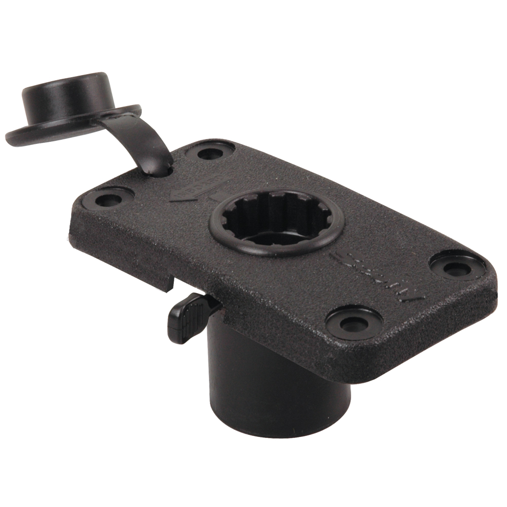 SCOTTY FLUSH DECK MOUNT LOCKING BLACK W/ RAIN CAP