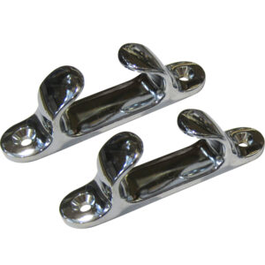 PERKO 4" STRAIGHT CHOCKS PAIR CHROME PLATED ZINC
