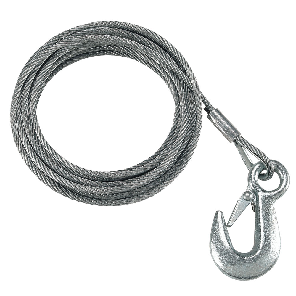 FULTON 3/16"X25' GALVANIZED WINCH CABLE & HOOK 4200#