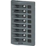 BLUE SEA 4378 WEATHER DECK 12V PANEL 8 POSITION GREY