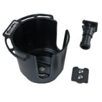 SCOTTY CUP HOLDER W/ ROD HLDR POST & BULKHEAD GUNNEL MNT BLK