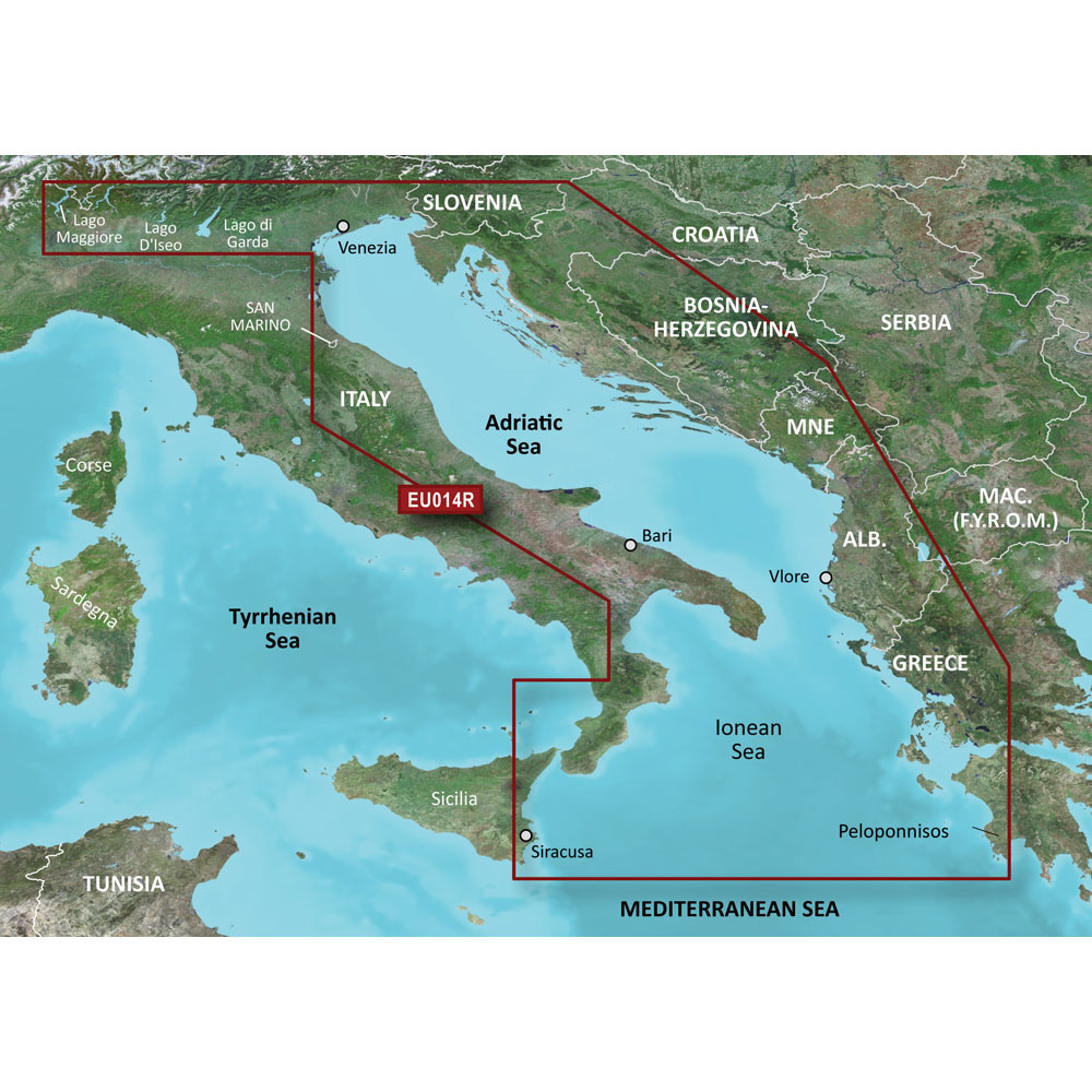 GARMIN BLUECHART G3 HXEU014R ITALY ADRIATIC SEA MICROSD &