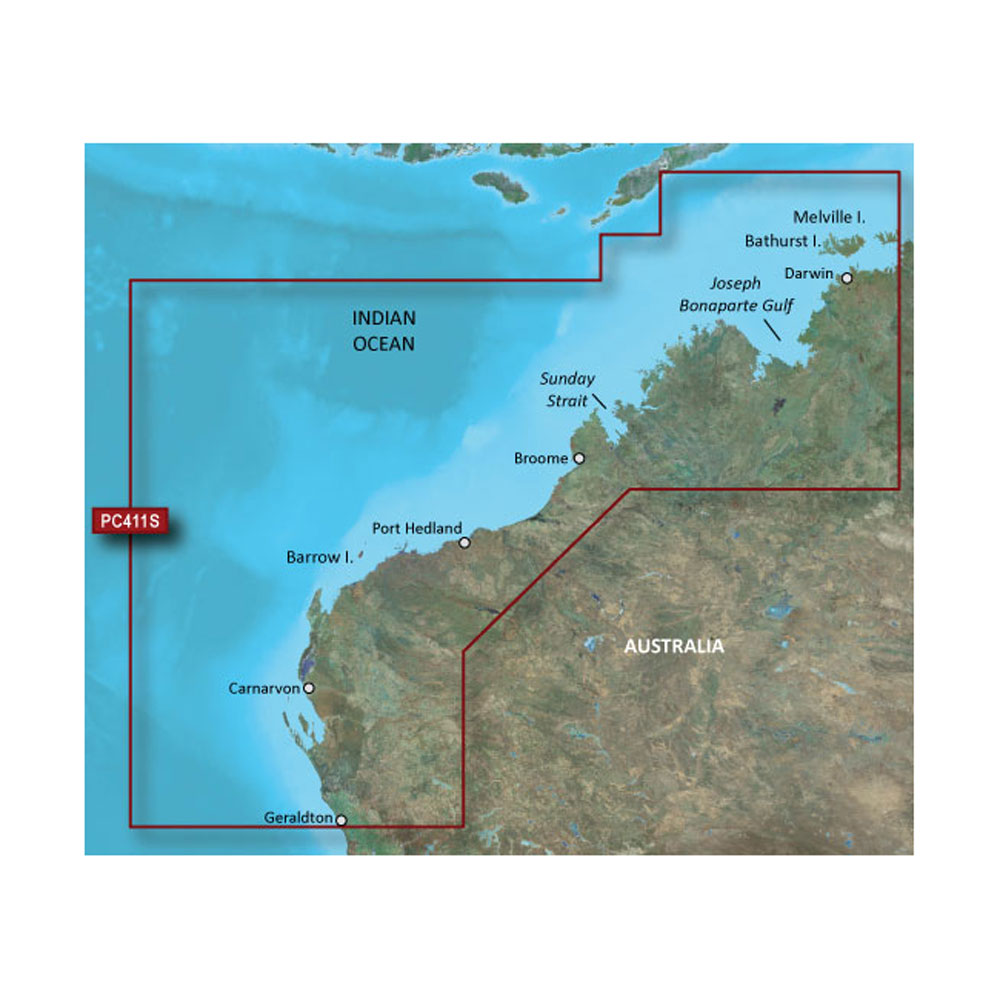 GARMIN BLUECHART G3 HXPC411S GERALDTON TO DARWIN MICROSD