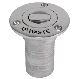 WHITECAP BLUEWATER PUSH UP DECK FILL 1-1/2" HOSE WASTE SS