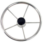 WHITECAP DESTROYER STEERING WHEEL S.S. 15" DIAMETER