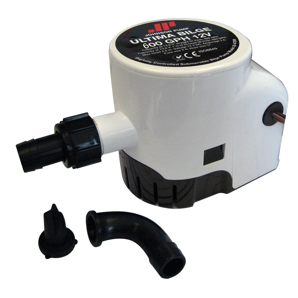 JOHNSON PUMP ULTIMA BILGE 600 GPH 3/4" HOSE DURA PORTS