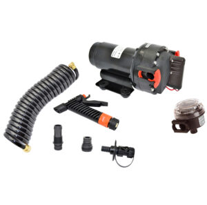 JOHNSON PUMP AQUA JET 5.2 GPH  WASHDOWN PUMP KIT W/HOSE 12V
