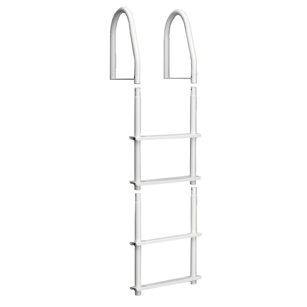 DOCK EDGE FIXED 4 STEP LADDER BRIGHT WHITE GALVALUME
