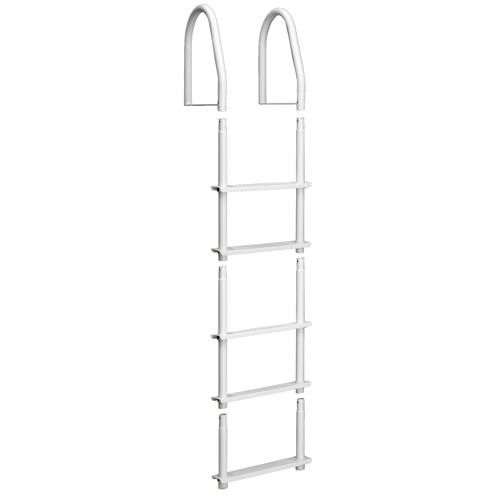 DOCK EDGE FIXED 5 STEP LADDER BRIGHT WHITE GALVALUME