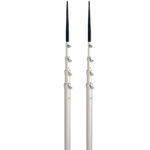 LEE'S 16.5' BRIGHT SILVER  BLACK SPIKE TELESCOPIC POLES