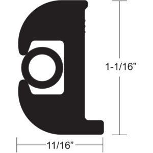 TACO FLEX VINYL RUB RAIL KIT 1 1/16" BLACK W/BLACK INSERT