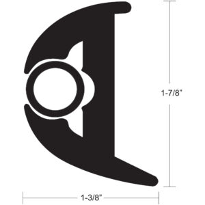 TACO FLEX VINYL RUB RAIL KIT  1 7/8" BLACK W/BLACK INSERT