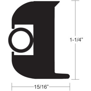 TACO FLEX VINYL RUB RAIL KIT  1 1/4" BLACK W/BLACK INSERT