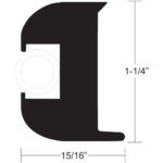 TACO FLEX VINYL RUB RAIL KIT 1 1/4" BLACK W/WHITE INSERT