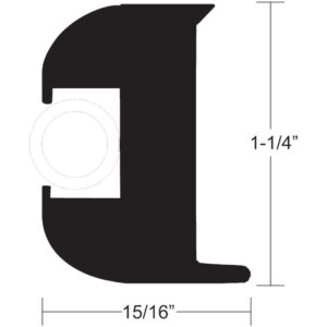 TACO FLEX VINYL RUB RAIL KIT 1 1/4" BLACK W/WHITE INSERT