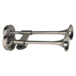 SCHMITT MARINE DELUXE SS  SHORTY DUAL TRUMPET HORN 12V