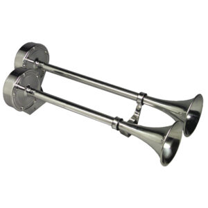 SCHMITT MARINE DELUXE SS DUAL TRUMPET HORN 12V