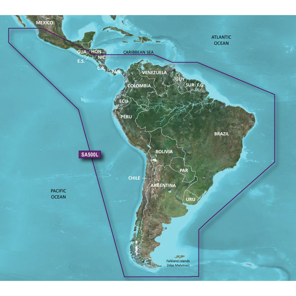 GARMIN HXSA600X G3 BLUECHART SOUTH AMERICA XL MICROSD/SD