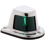 ATTWOOD SIDELIGHT GREEN 12V W/ STAINLESS HOUSING ONE MILE