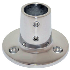 WHITECAP 7/8" OD 90 DEGREE ROUND BASE SS RAIL FITTING