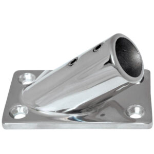 WHITECAP 7/8" OD 30 DEGREE RECTANGLE BASE SS RAIL FITTING