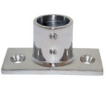 WHITECAP 7/8" OD 90 DEG 2-HOLE RECTANGLE BASE SS RAIL FITTING