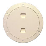 BECKSON 6" SMOOTH CENTER SCREW OUT DECK PLATE BEIGE 6.5" CUT