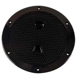 BECKSON 6" NON-SKID SCREW OUT DECK PLATE BLACK 6.5" CUTOUT