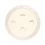 BECKSON 8" SMOOTH CENTER SCREW OUT DECK PLATE BEIGE 8.5" CUT