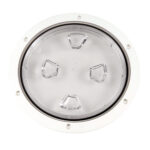 BECKSON 8" CLEAR CENTER SCREW OUT DECK PLATE WHITE 8.5" CUT
