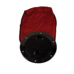 BECKSON 4" STOWAWAY DECK PLATE BLACK W/ 12" BAG 4.5" CUTOUT
