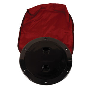 BECKSON 6" STOWAWAY DECK PLATE BLACK W/ 12" BAG 6.5" CUTOUT