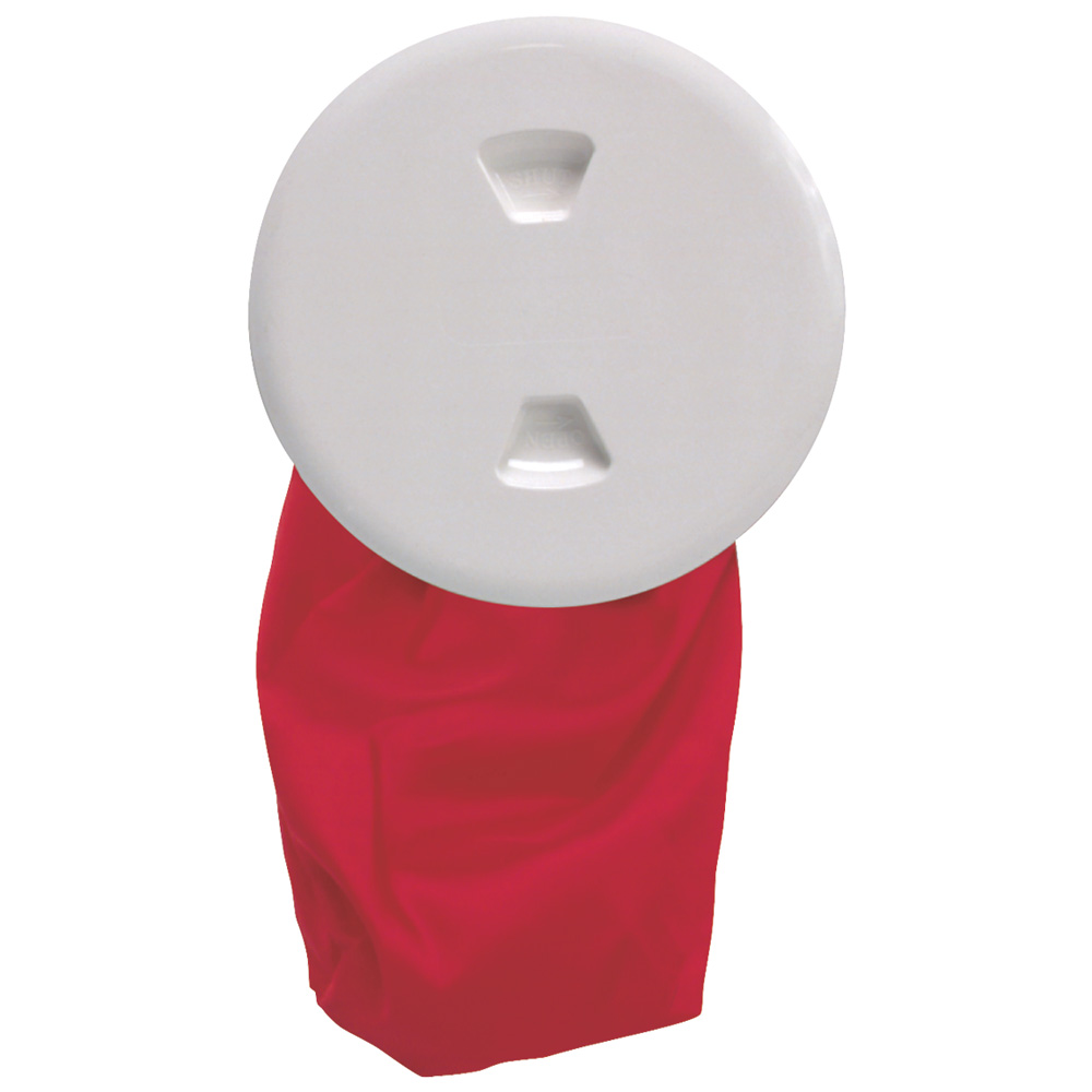 BECKSON 5" STOWAWAY DECK PLATE WHITE W/ 12" BAG 5.5" CUTOUT