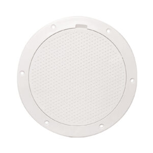 BECKSON 6" NON-SKID PRY OUT DECK PLATE WHITE 6.5" CUTOUT