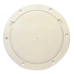 BECKSON 8" NON-SKID PRY OUT DECK PLATE BEIGE 8.5" CUTOUT