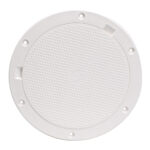 BECKSON 8" NON-SKID PRY OUT DECK PLATE WHITE 8.5" CUTOUT