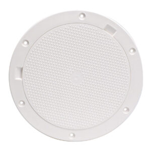 BECKSON 8" NON-SKID PRY OUT DECK PLATE WHITE 8.5" CUTOUT