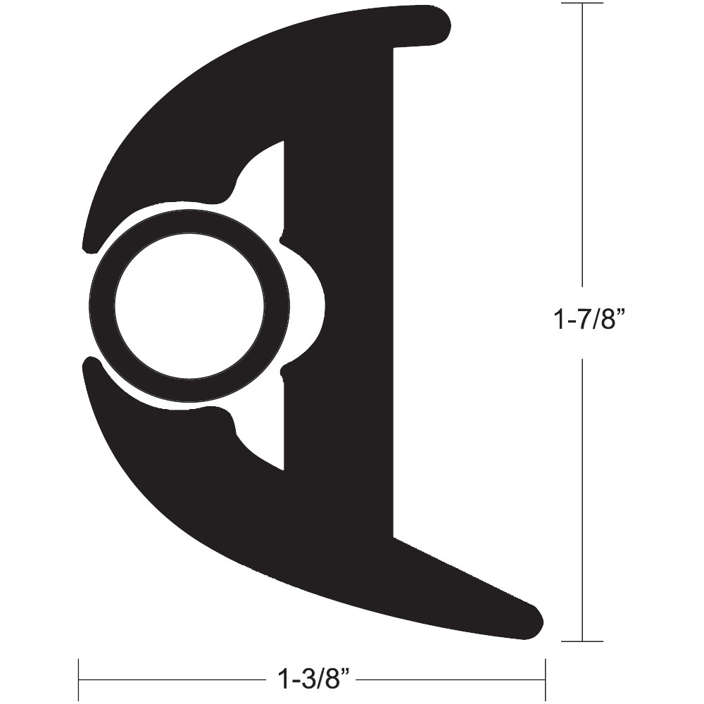 TACO FLEX VINYL RUB RAIL KIT 1 7/8" BLACK W/BLACK INSERT