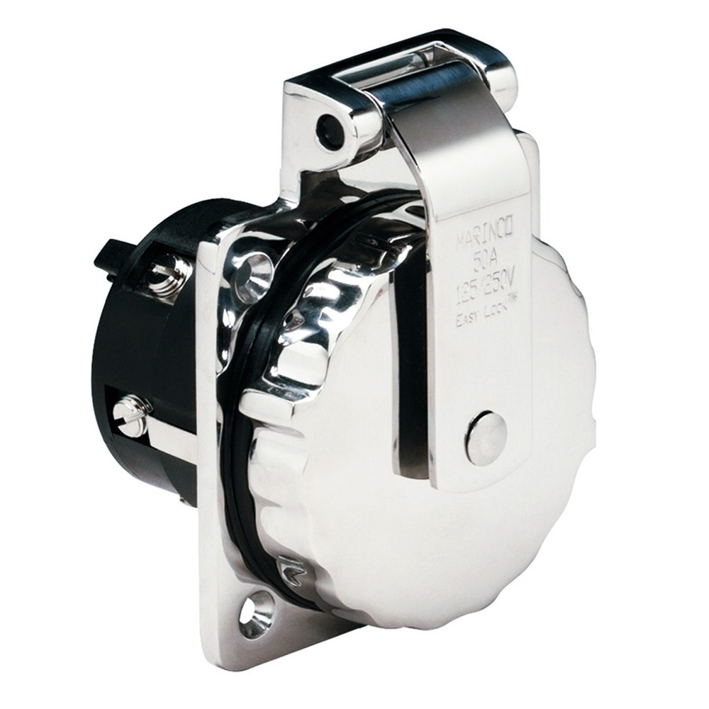 MARINCO 6373EL 50 AMP 125/250V STAINLESS STEEL INLET