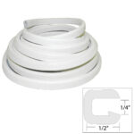 TACO FLEXIBLE VINYL TRIM 1/4" OPENING X 1/2" WHITE 25'