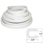 TACO FLEXIBLE VINYL TRIM 1/2" OPENING X 5/8" WHITE 25'
