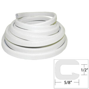TACO FLEXIBLE VINYL TRIM 1/2" OPENING X 5/8" WHITE 25'