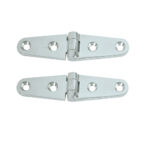 WHITECAP STRAP HINGE 4"W X 1"W CP BRASS PAIR