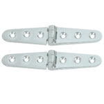 WHITECAP STRAP HINGE 6"L X 1-1/8"W CP/BRASS PAIR