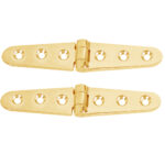 WHITECAP STRAP HINGE 6"L X 1-1/8"W POLSIHED BRASS PAIR
